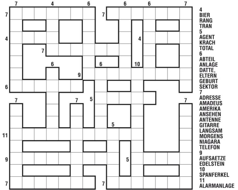 Gitterrätsel - Rätsel für Ihre Publikation von der Rätselschmiede