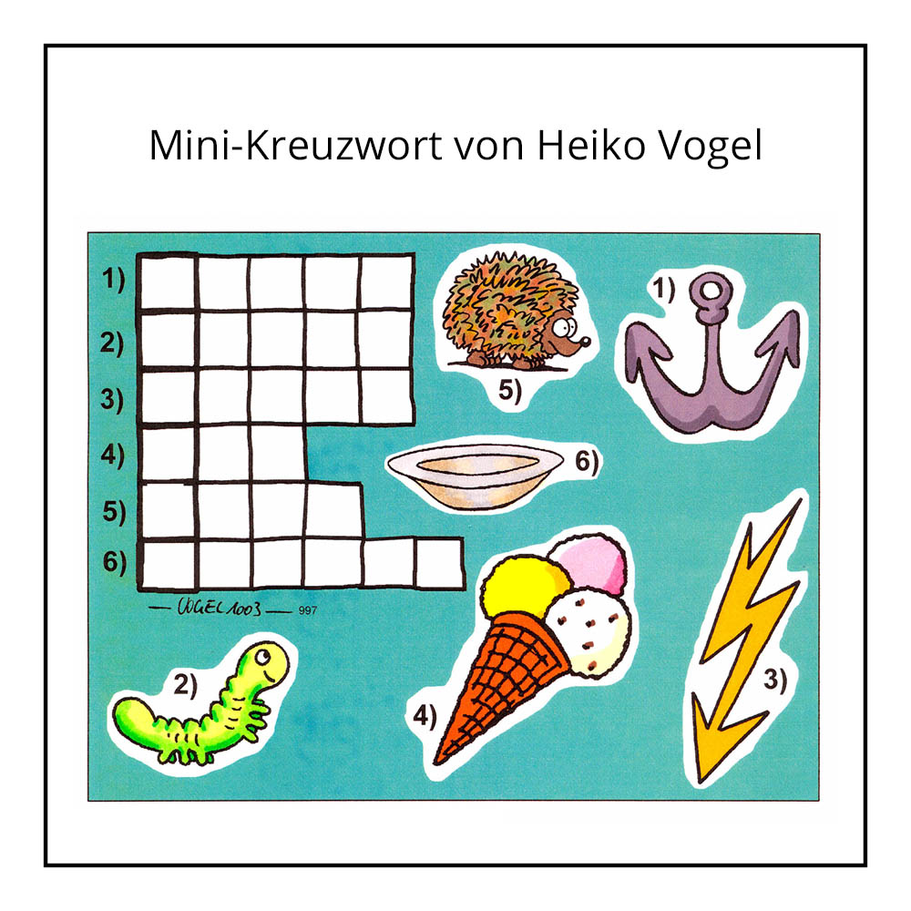 Kinderrätsel "Kreuzworträtsel" von Heiko Vogel bei der Rätselschmiede